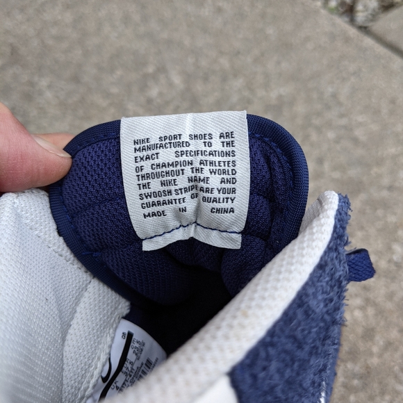 RARE Nike Navy Terry Cloth High Top Sneakers VGUC! - Picture 10 of 11